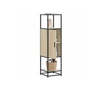Buffet haut chï¿½ne sonoma 35,5x35x139 cm bois d'ingï¿½nierie mï¿½tal, armoire latï¿½rale, armoire de rangement haute, 849035