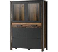 Buffet haut collection WINDSOR. Coloris gris anthracite et chêne foncé. 37 Gris