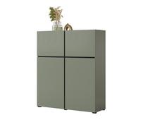 Buffet haut coloris vert sauge L120xH140xP40 collection HAVANA. Bahut haut design avec 4 portes.