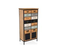 Buffet haut / Commode CONTINENTO HIGH 60 x 34 x 123 cm sapin massif hjh LIVING Couleur Bois Foncé G