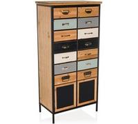 Buffet haut / Commode CONTINENTO HIGH 60 x 34 x 123 cm sapin massif hjh LIVING Couleur Bois Foncé G