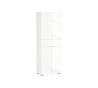 HOMCOM Armoire de cuisine meuble de rangement buffet 4 portes avec étagères réglables - dim. 60L x 35l x 170H cm blanc laqué