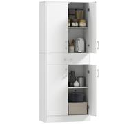 HOMCOM - Armoire de cuisine - Bois - 70.8x34x180cm - Blanc