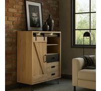 Buffet haut décor chêne avec LED 2 portes COSTA