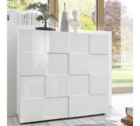 Buffet haut design laqué blanc 2 portes MADO
