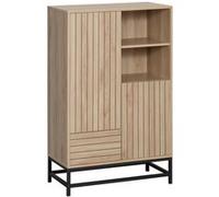 HOMCOM Buffet meuble de rangement avec 2 placards 1 tiroir et 2 niches aspect bois - 75 x 40 x 120 cm - MDF et métal