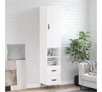 Buffet Haut Élégant Blanc Brillant 180 cm, Armoire de Rangement Étagère avec Portes, Meuble Salle de Bain ou Entrée en Bois d'Ingénierie Stable, Design Moderne et Grand Espace de Stockage