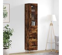Buffet Haut Élégant en Chêne Fumé 180 cm, Armoire de Rangement Moderne avec Portes, Meuble de Salon et Salle à Manger en Bois d'Ingénierie Stable, Design Scandinave pour Séjour