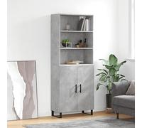 Buffet Haut Élégant Gris Béton 180 cm avec Dessus, Armoire de Rangement Moderne en Bois d'Ingénierie Durable pour Salon et Salle à Manger, Grand Espace de Stockage