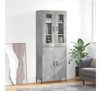 Buffet Haut Élégant Gris Béton 180 cm avec Portes, Grand Rangement Salon Chambre, Meuble en Bois d'Ingénierie Stable et Design Contemporain