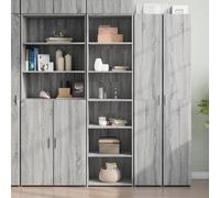 Buffet Haut Élégant Salon Chambre Gris Sonoma, Meuble de Rangement Moderne en Bois d'Ingénierie Durable 50x41x185 cm, Armoire Étagère pour Séjour, Couloir, Salle à Manger
