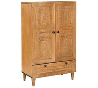 vidaXL Buffet haut en bois de manguier massif 60x33x100 cm Marron clair 2 portes 2 étagères