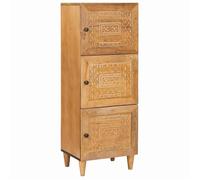 vidaXL Armoire haute en bois de manguier massif Marron clair 40x33x110 cm 3 étagères 3 portes