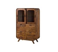 Buffet haut en bois de Sheesham 90x40x140 marron foncé laqué MAILAND N° 220