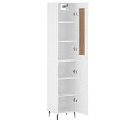 Buffet haut en bois d'ingénierie - WIENS - Blanc - 34,5x34x180 cm - Style Scandinave Moderne - Grand espace de rangement