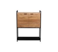 Buffet haut en bois massif et métal noir 2 portes L85 cm ARTHUS