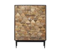 Buffet haut en métal et bois de manguier Célia