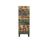 Buffet haut et tiroir 60x33x100 cm bois massif récupération/fer