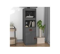 vidaXL Buffet haut 820154 Gris 34 x 40 x 108,5 cm Bois massif de pin