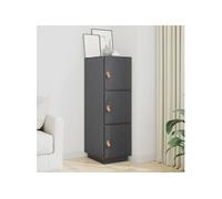 Vidaxl Buffet Haut Gris 34x40x108,5 Cm Bois Massif De Pin Multicolore