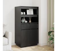Buffet Haut Gris 60x40x116,5 cm Bois Massif de Pin Armoire Rangement vidaXL