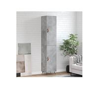 Vidaxl Buffet Haut Gris Béton 34,5x34x180 Cm Bois D'ingénierie Gris