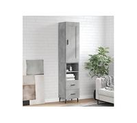 Vidaxl Buffet Haut Gris Béton 34,5x34x180 Cm Bois D'ingénierie Gris