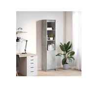 Buffet haut gris béton 37,5x35x180 cm bois d ingénierie