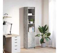 vidaXL Buffet Haut Gris béton 37,5x35x180 cm Bois d'ingénierie, Armoire, Armoire latérale, Armoire de Rangement Haute, Armoire de Rangement