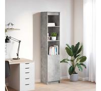 Buffet haut gris béton 37,5x35x180 cm bois d'ingénierie armoire vidaXL
