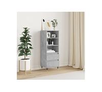 vidaXL Buffet haut Gris béton 40x36x110 cm Bois d'ingénierie