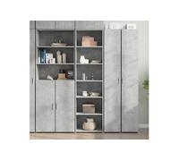 Vidaxl Buffet Haut Gris Béton 50x41x185 Cm Bois D'ingénierie Marron