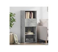 Vidaxl Buffet Haut Gris Béton 50x42,5x124 Cm Bois D'ingénierie Multicolore