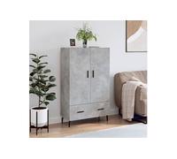 vidaXL Buffet Haut, Armoire Latérale avec Pieds et Portes, Meuble de Rangement, Organisateur de Salon Intérieur, Moderne, Gris Béton Bois d'Ingénierie