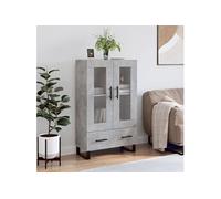 Vidaxl Buffet Haut Gris Béton 69,5x31x115 Cm Bois D'ingénierie Gris