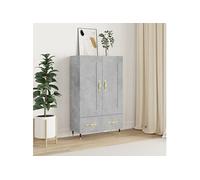 Buffet haut gris béton 69,5x31x115 cm bois d'ingénierie830304