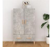 Buffet haut Gris béton 70x31x115 cm Bois d ingénierie Gris béton G