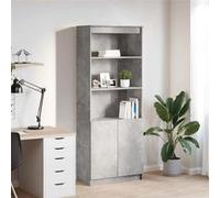 vidaXL Buffet Haut Gris béton 70x35x180 cm Bois d'ingénierie, Armoire, Armoire latérale, Armoire de Rangement Haute, Armoire de Rangement
