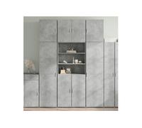 vidaXL Buffet haut gris béton – 80×42,5×249 cm – bois d'ingénierie – Multicolore