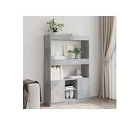 Buffet haut gris béton 92x33x140 cm bois d ingénierie