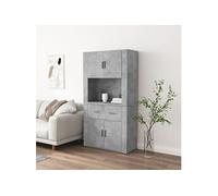 Buffet haut Gris béton Bois d'ingénierie3185371