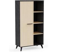 Buffet haut H 153 9 cm KENT Chene de fil Sidewalk 1 porte 4 niches DEMEYERE