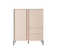 Buffet haut HULDA beige 2 portes 2 tiroirs 104cm