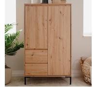 Buffet haut - KORSIKA 53A - Chêne artisan - 2 portes, 2 tiroirs - 81 x 139 x 40 cm