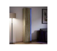 Vidaxl Buffet Haut Led Chêne Sonoma 41,5x32,5x200 Cm Bois D’Ingénierie Multicolore