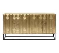 Buffet haut Marrakesh Kare Design - Style oriental - 4 portes sculptées - Doré - Bois massif