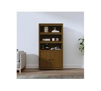 823522 vidaXL Buffet haut Marron miel 80x35x154 cm Bois massif de pin