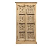 Buffet haut Megha, bois massif sculpté à la main, oriental, 200 cm