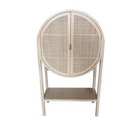 Buffet haut Meuble de rangement en bois de paulownia coloris naturel - Longueur 90 x Hauteur 160 x Profondeur 40 cm --