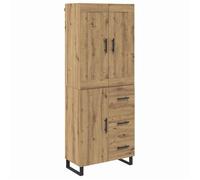 Buffet haut moderne - vidaXL - Chêne artisanal - 69 5 x 34 x 180 cm - Bois d'ingénierie - 3 portes - Tiroir intégré
